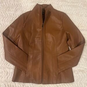 Kenneth Cole Tan Leather Jacket